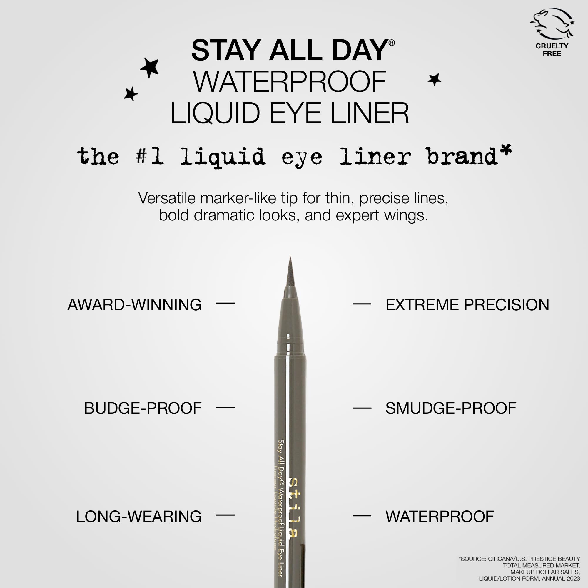 stila Stay All Day Waterproof Liquid Eye Liner, Alloy (Charcoal)